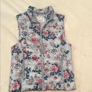 Zara Kids Floral Puffer Vest - Blue and Pink
